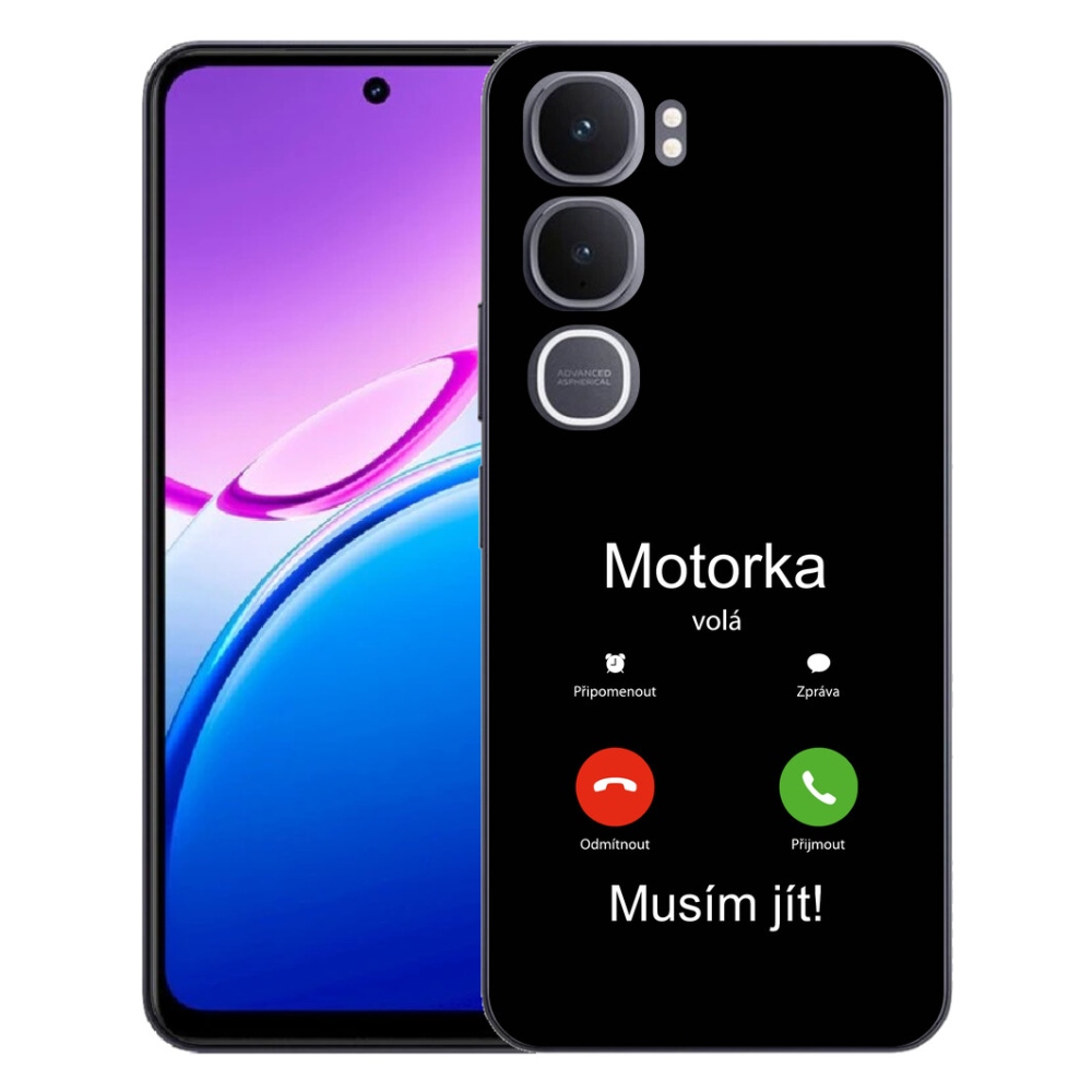 mmCase gél tok a Vivo Y31 5G-hez – „A motor hív” felirattal, fekete háttérrel