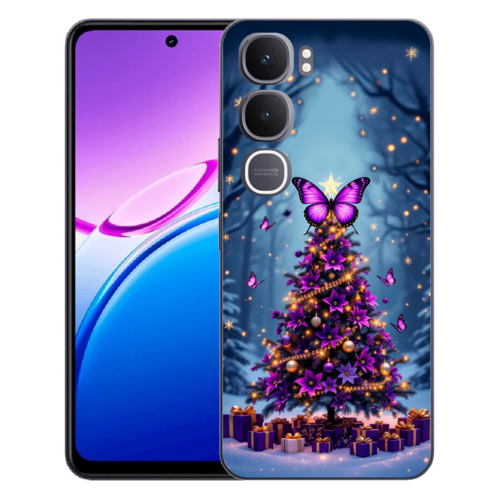 mmCase gél tok a Vivo Y31 5G-hez – pillangós karácsonyfa