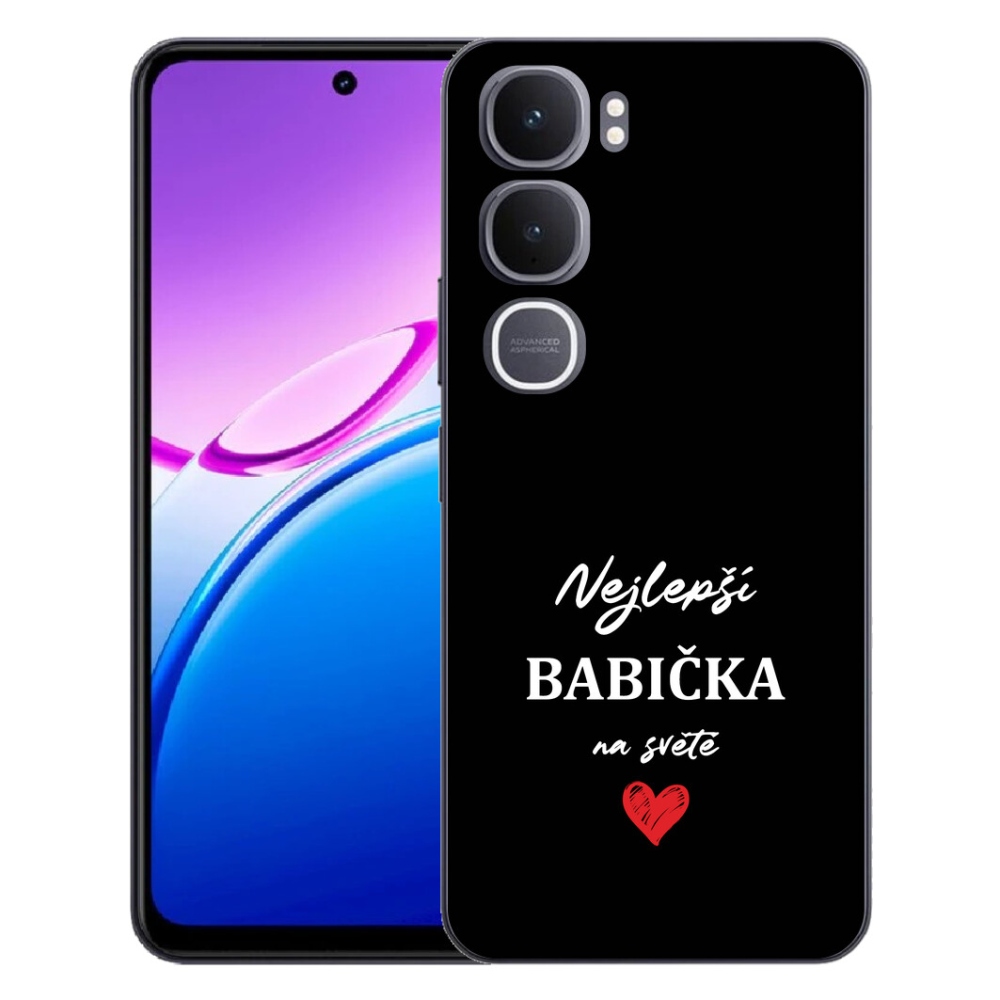 mmCase géltok a Vivo Y31 5G-hez – „A legjobb nagymama 1” fekete háttérrel