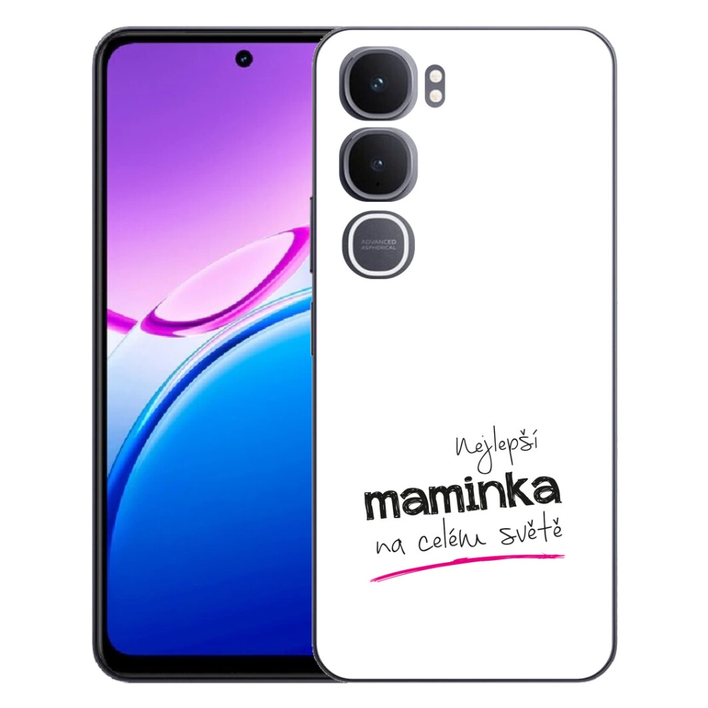 mmCase géltok a Vivo Y31 5G-hez – „A legjobb anyuka” felirattal, fehér háttérrel