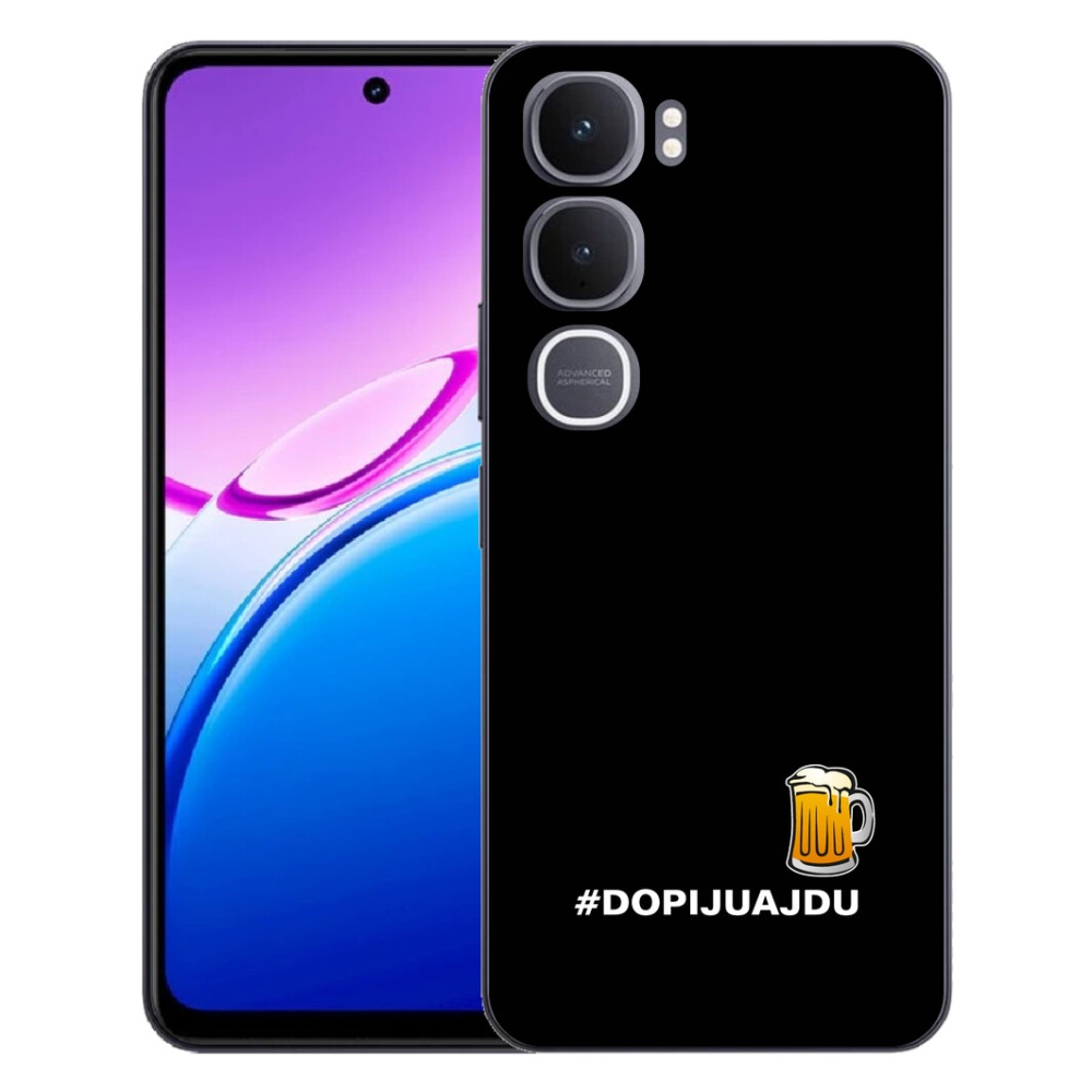 mmCase gél tok a Vivo Y31 5G-hez – sörös motívum 1, fekete háttérrel