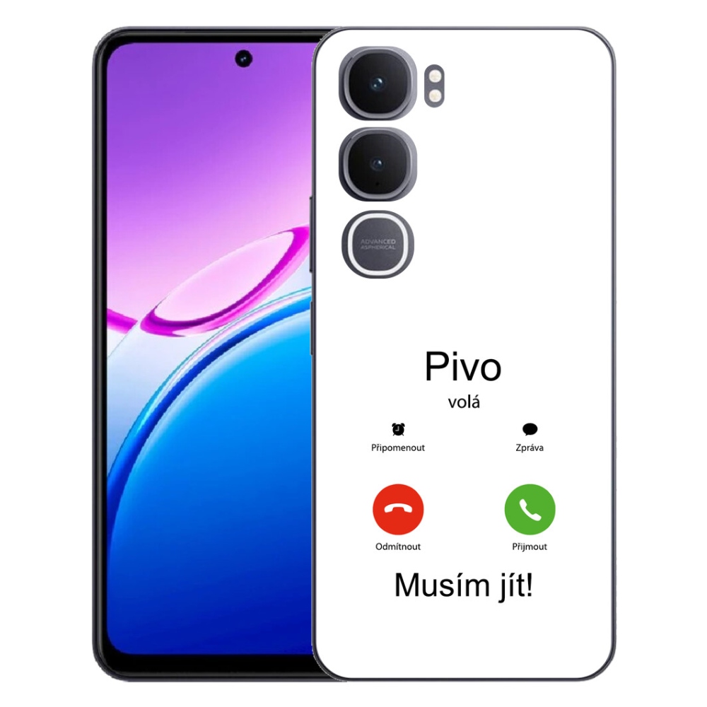 mmCase géltok a Vivo Y31 5G-hez – „A sör hív” fehér háttérrel