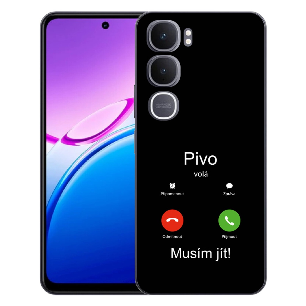 mmCase géltok a Vivo Y31 5G-hez – „A sör hív” fekete háttérrel