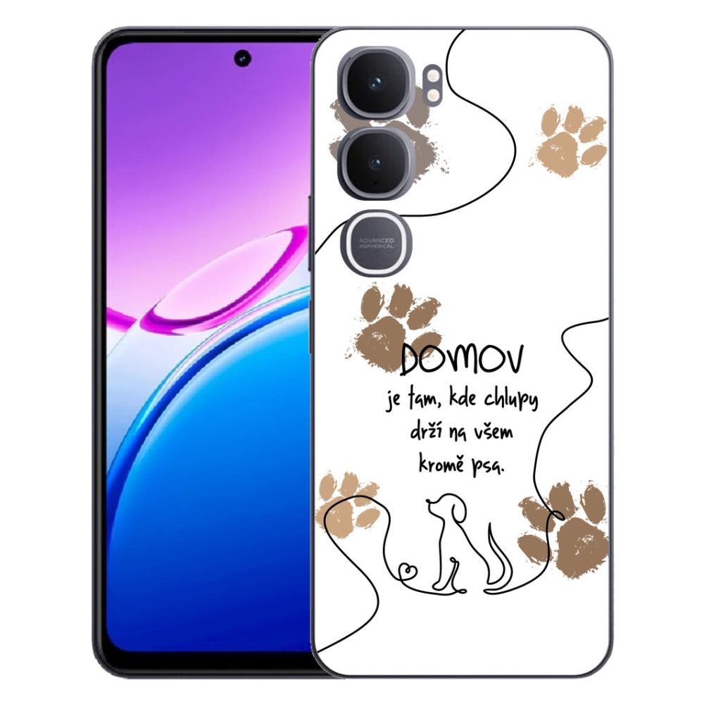 mmCase gél tok a Vivo Y31 5G-hez – kutyás motívum, fehér háttér