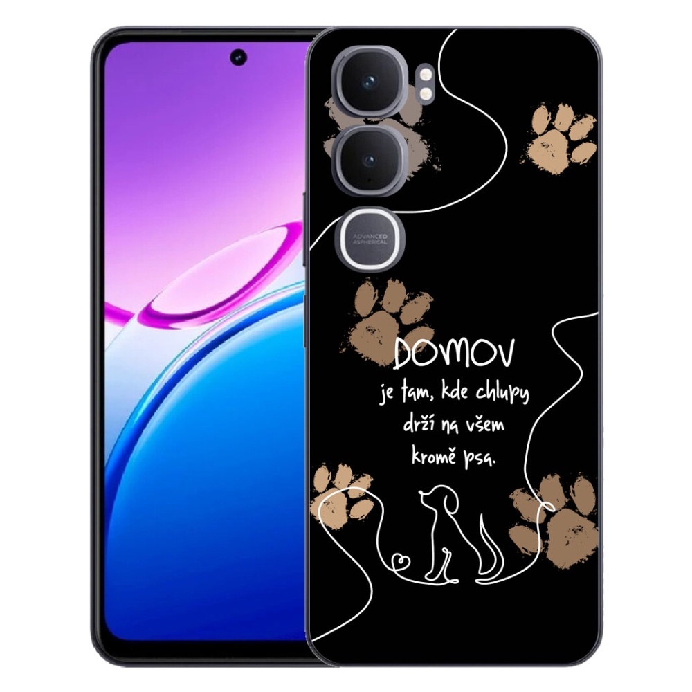 mmCase gél tok a Vivo Y31 5G-hez – kutyás motívum, fekete háttér