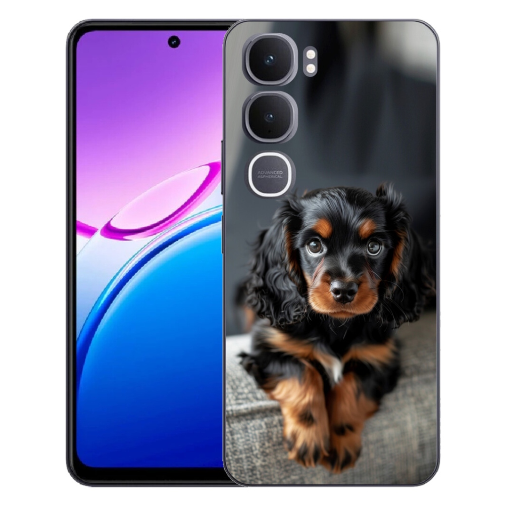 mmCase gél tok a Vivo Y31 5G-hez – aranyos, hosszúszőrű tacskó