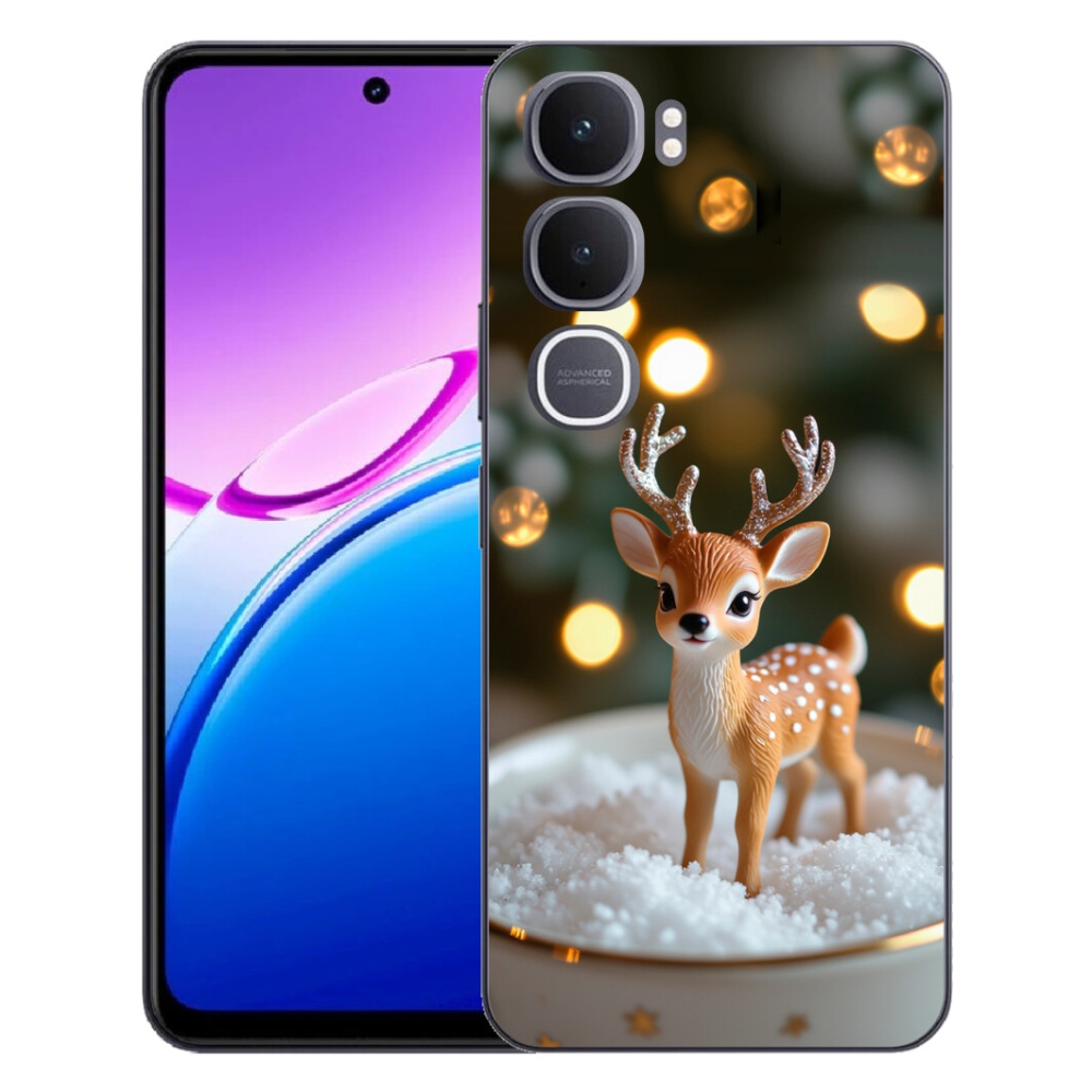 mmCase gél tok a Vivo Y31 5G-hez – aranyos karácsonyi szarvas
