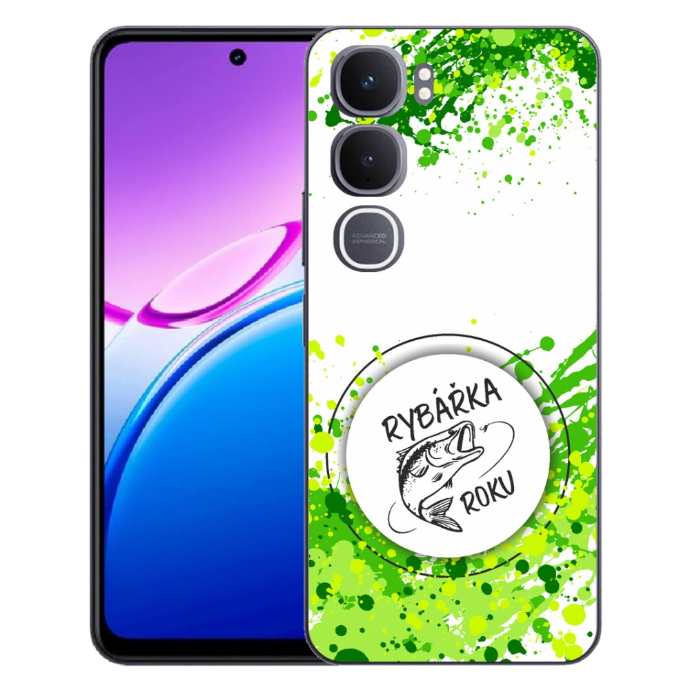 mmCase géltok a Vivo Y31 5G-hez – „Az év horgásznője” fehér háttérrel