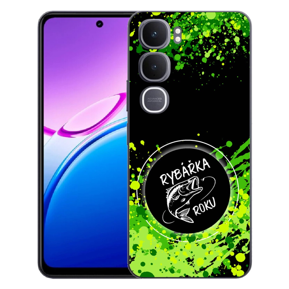 mmCase géltok a Vivo Y31 5G-hez – „Az év horgásznője” fekete háttérrel