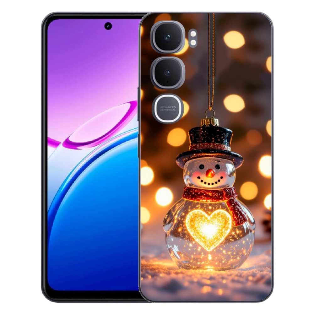 mmCase gél tok a Vivo Y31 5G-hez – világító karácsonyi hóember
