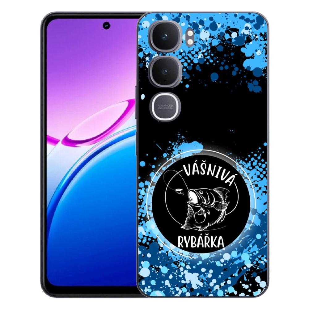 mmCase géltok a Vivo Y31 5G-hez – szenvedélyes horgász, fekete háttérrel