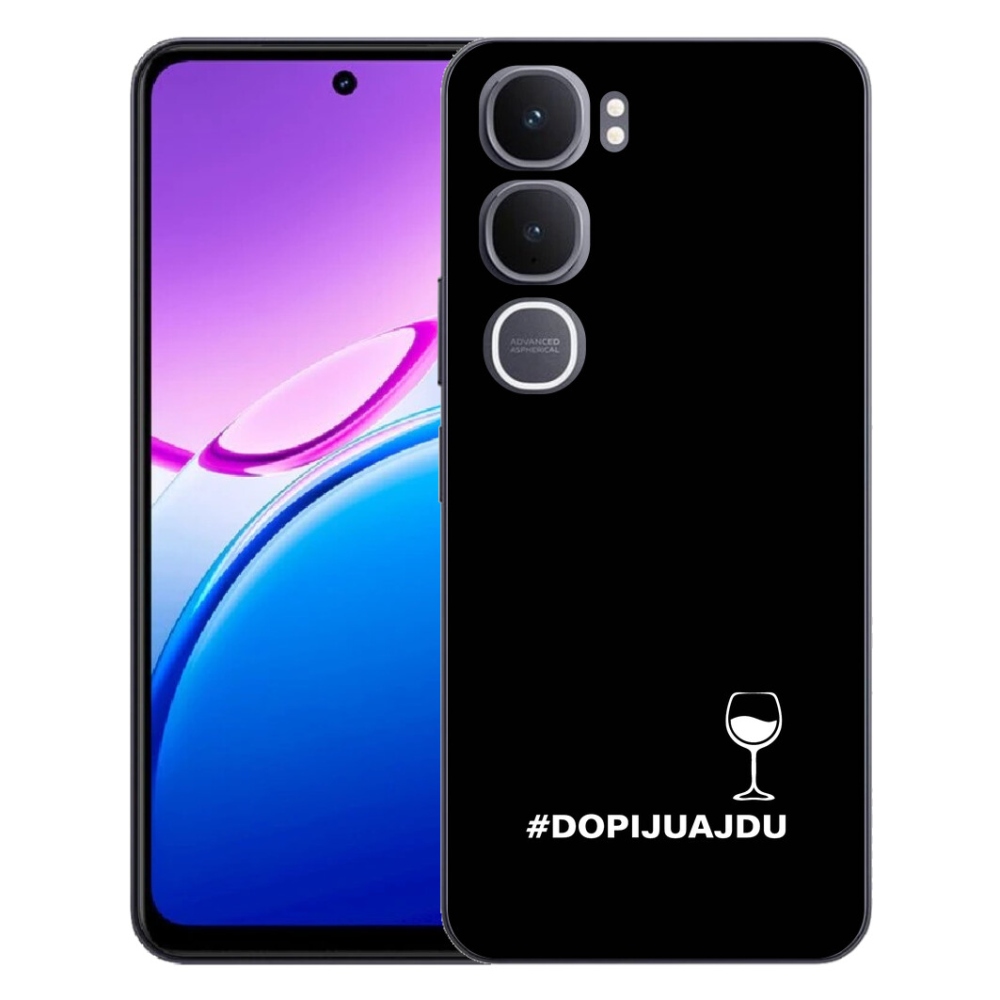 mmCase géltok a Vivo Y31 5G-hez – szőlőmotívum fekete háttérrel