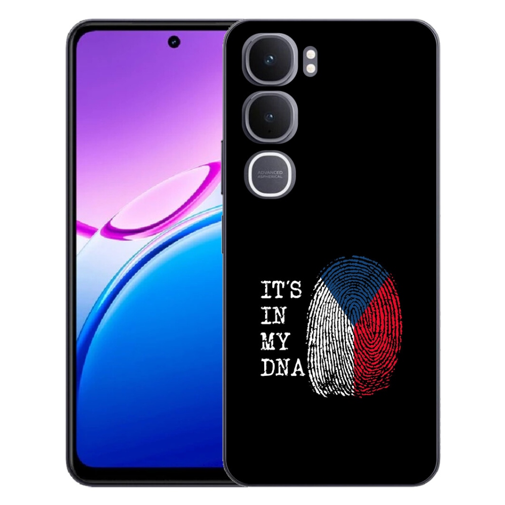 mmCase gél tok a Vivo Y31 5G-hez – zászló, ujjlenyomat, fekete háttér