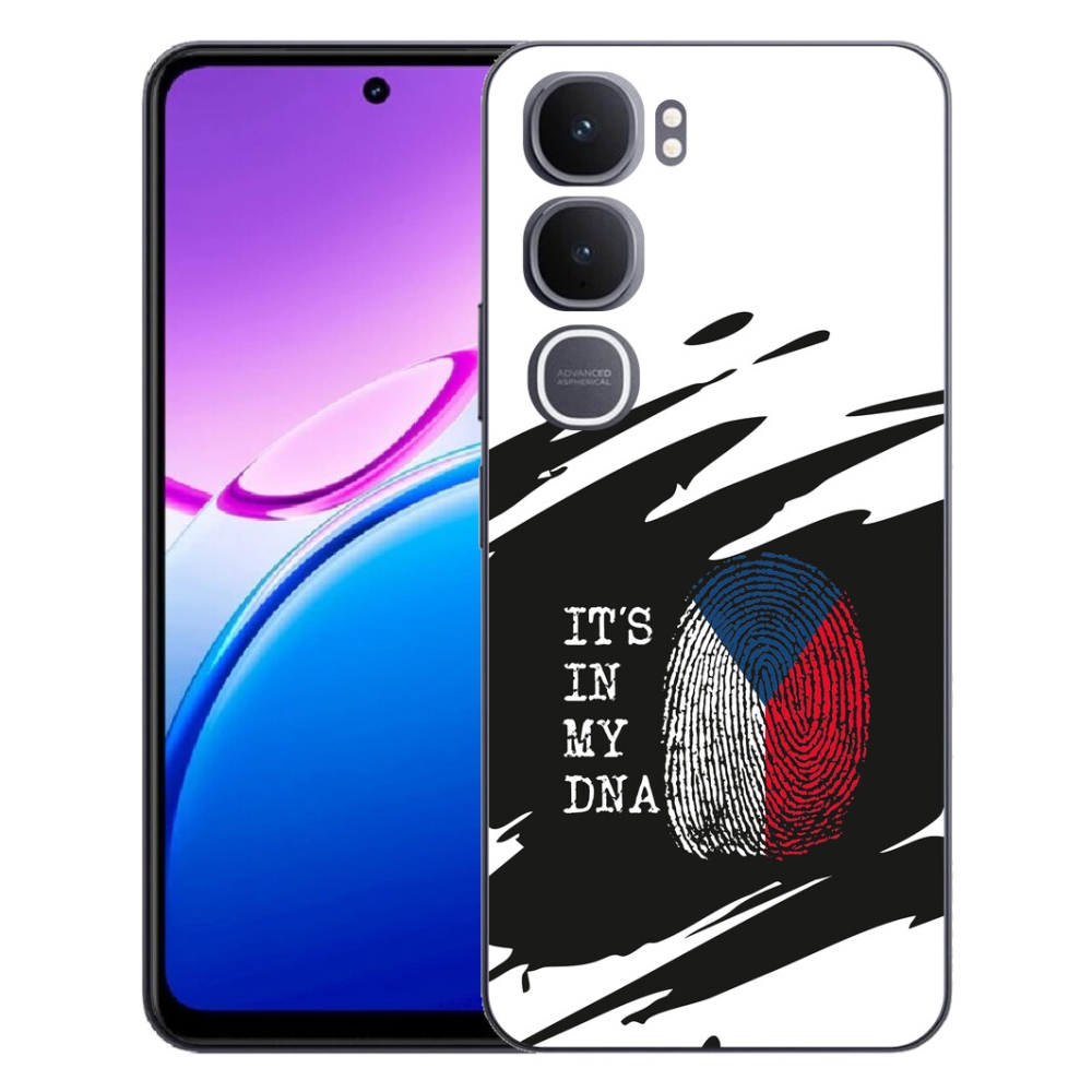 mmCase géltok a Vivo Y31 5G-hez – zászló, ujjlenyomat, fekete-fehér háttér