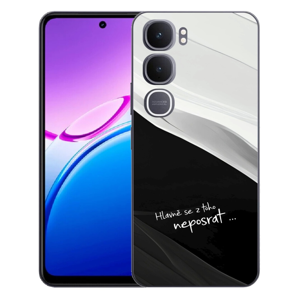 mmCase géltok a Vivo Y31 5G-hez – vicces felirat, 13 fekete-fehér háttér