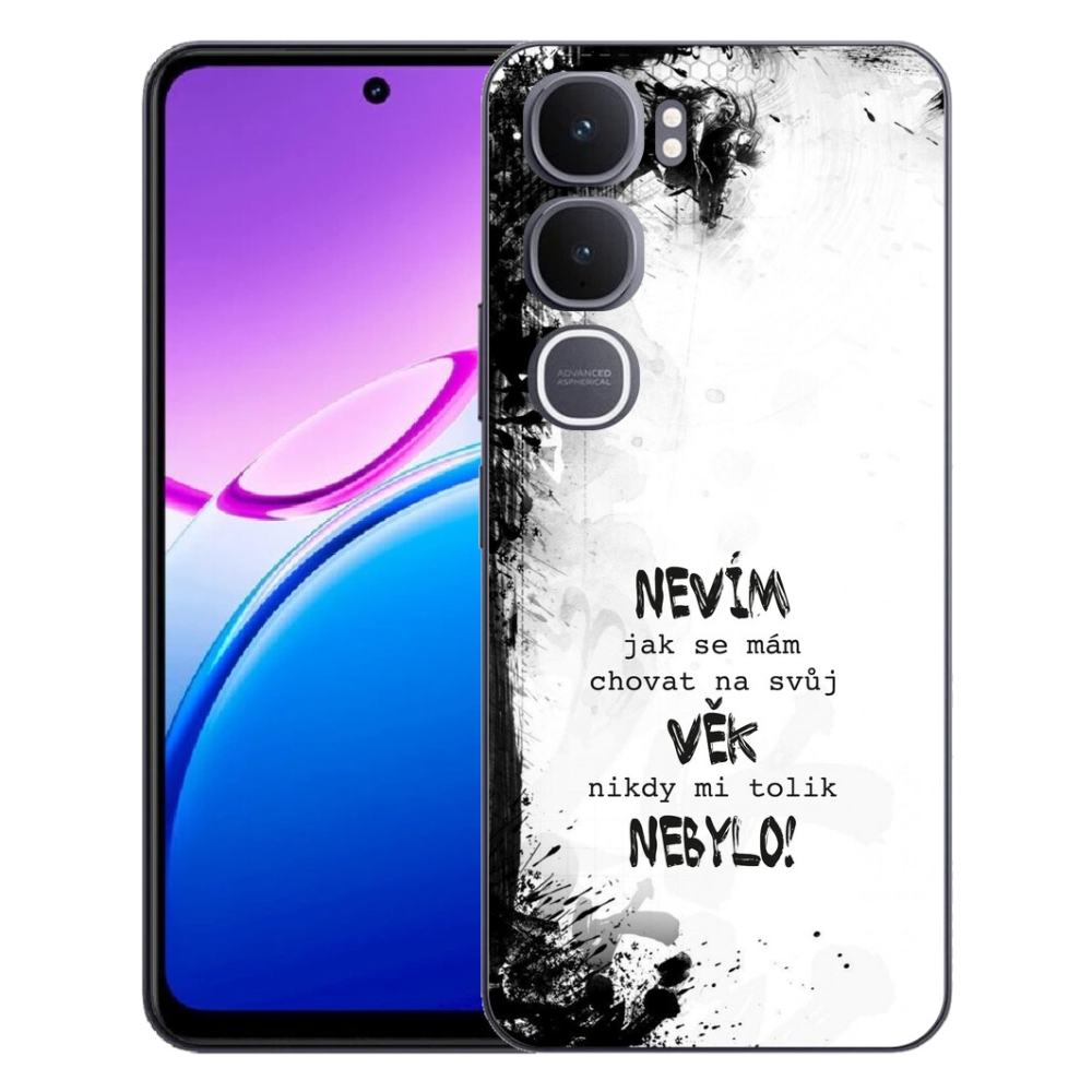 mmCase géltok a Vivo Y31 5G-hez – vicces felirat, 14, fehér háttér