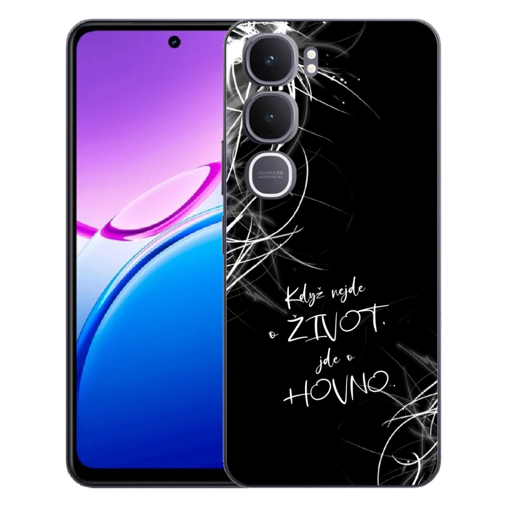 mmCase gél tok a Vivo Y31 5G-hez – vicces felirat, 16, fekete háttér