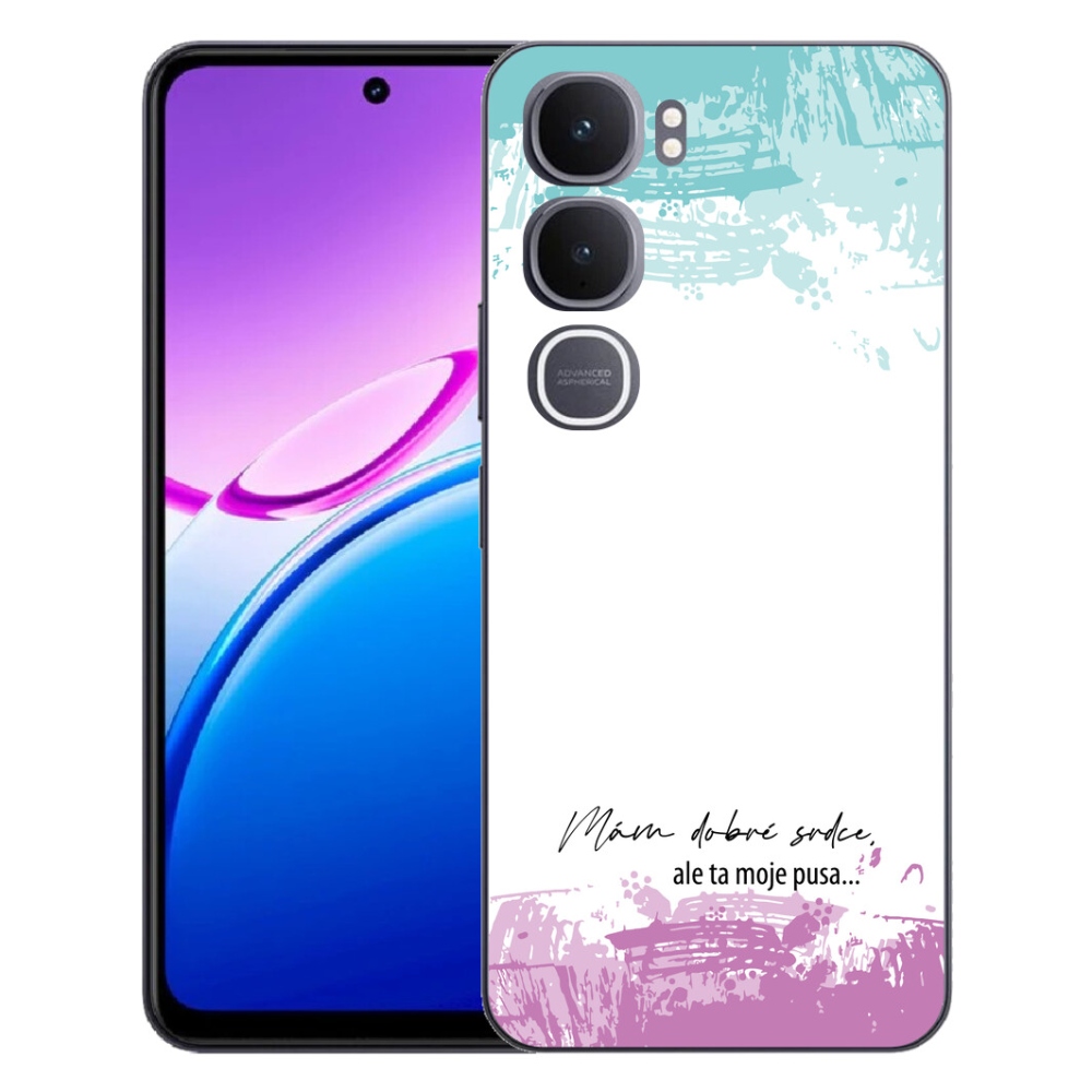 mmCase géltok a Vivo Y31 5G-hez – vicces felirat, 3 fehér háttér