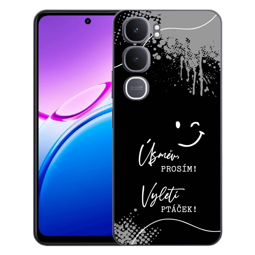 mmCase géltok a Vivo Y31 5G-hez – vicces felirat, 4 fekete háttér