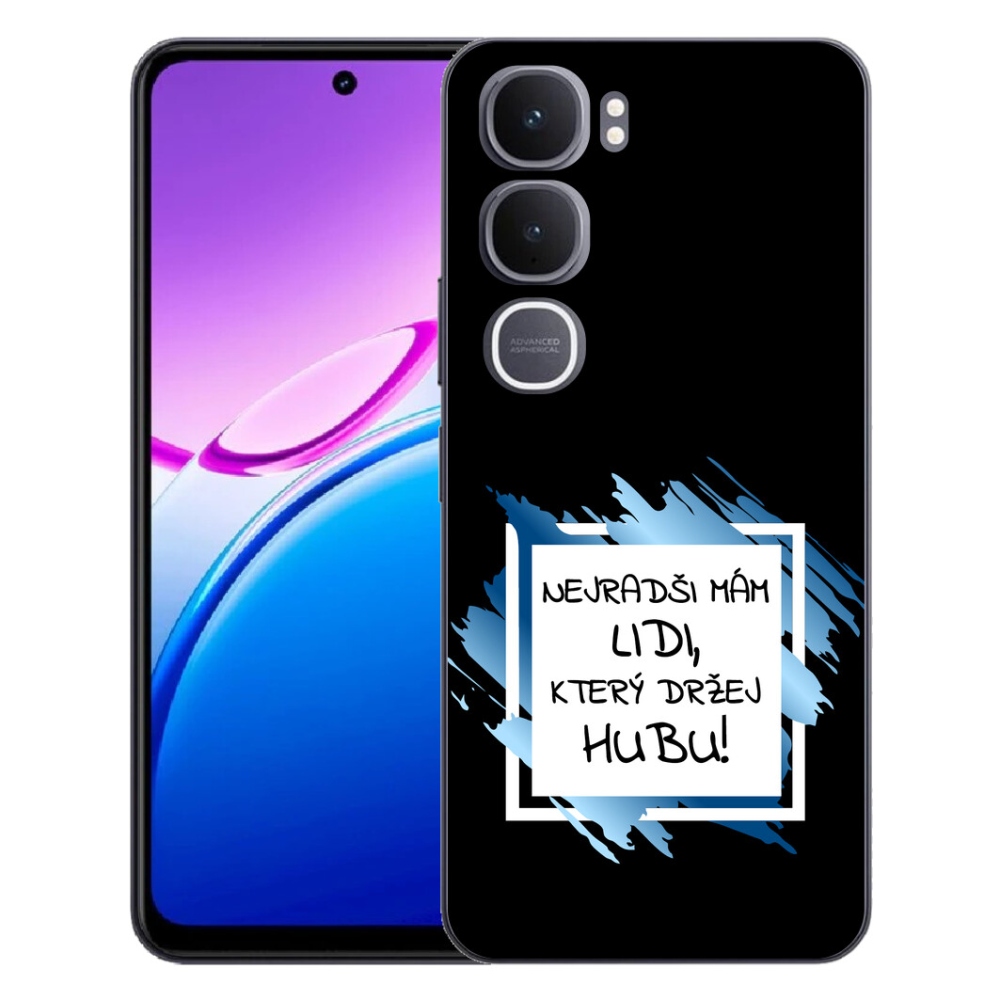 mmCase gél tok a Vivo Y31 5G-hez – vicces felirat, 7 fekete-fehér háttér