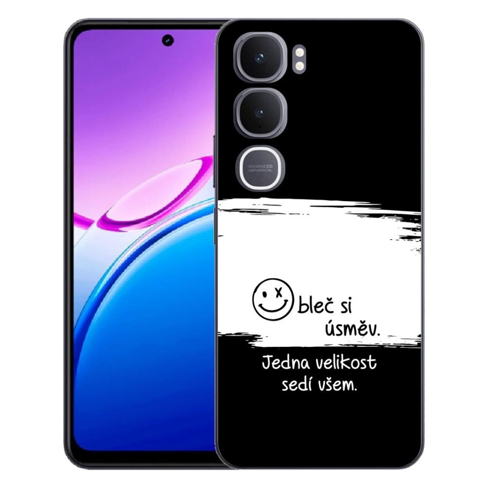 mmCase gél tok a Vivo Y31 5G-hez – vicces felirat, 8 fekete-fehér háttér