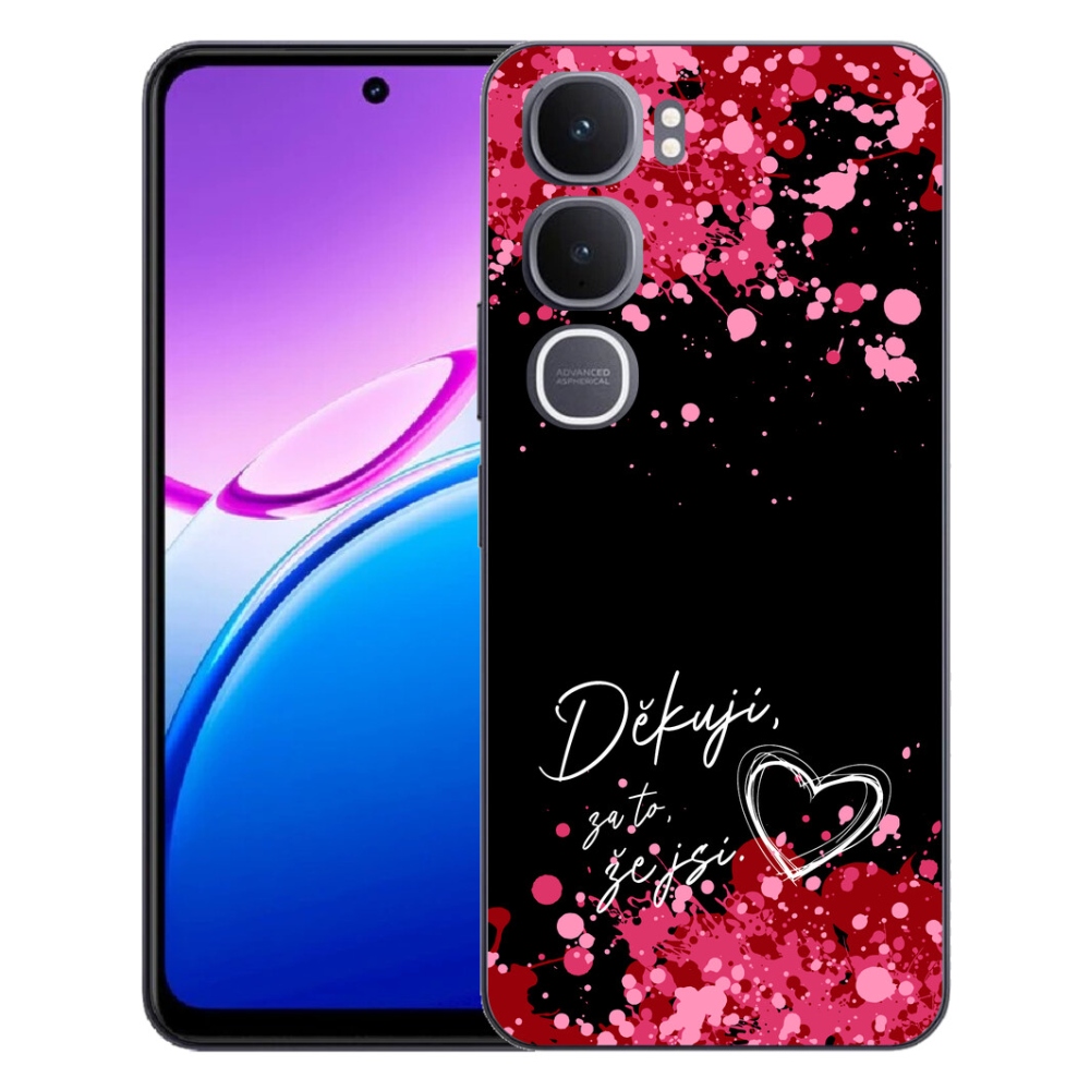mmCase géltok a Vivo Y31 5G-hez – „Szerelmes szöveg 2” fekete háttérrel