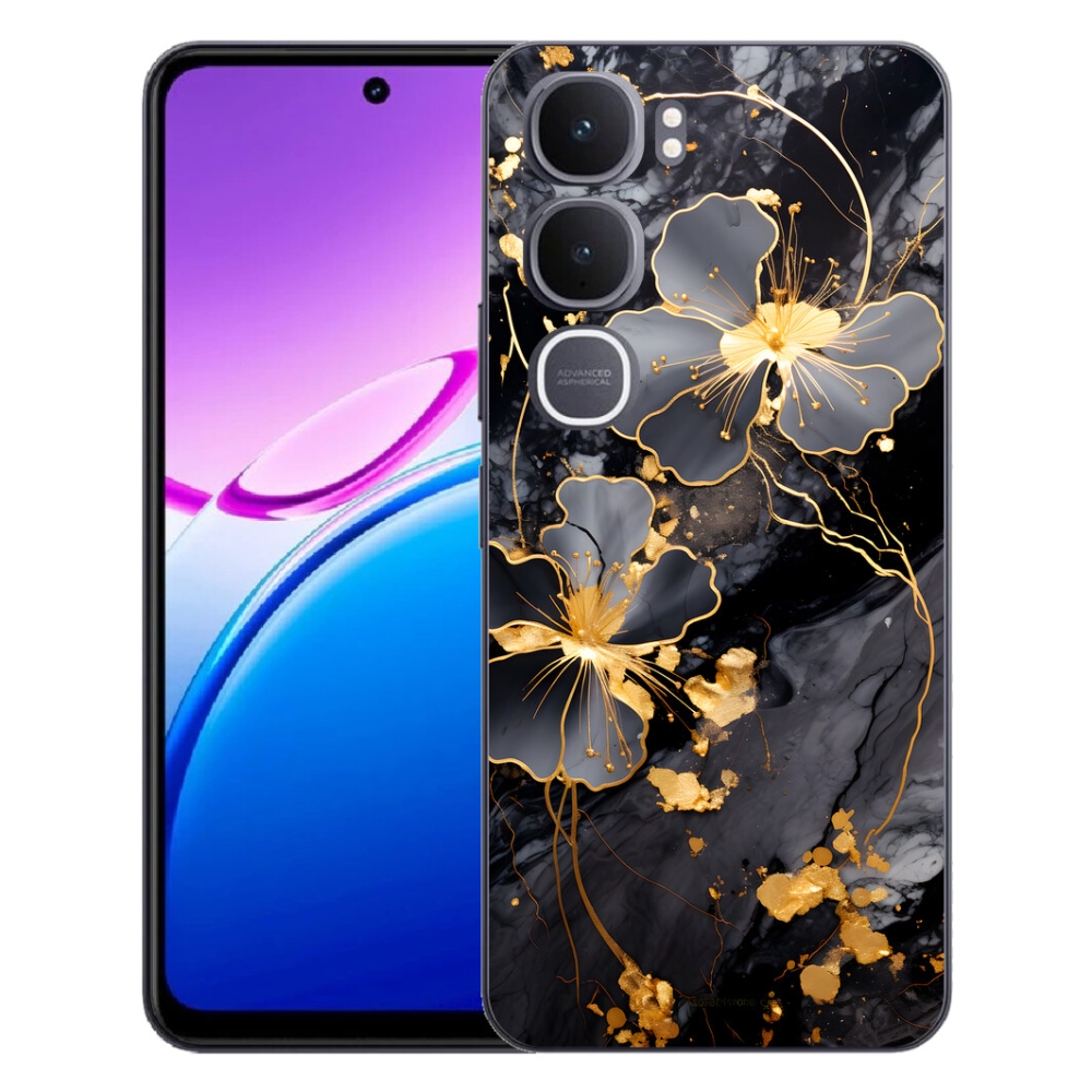 mmCase géltok a Vivo Y31 5G-hez – arany virágok