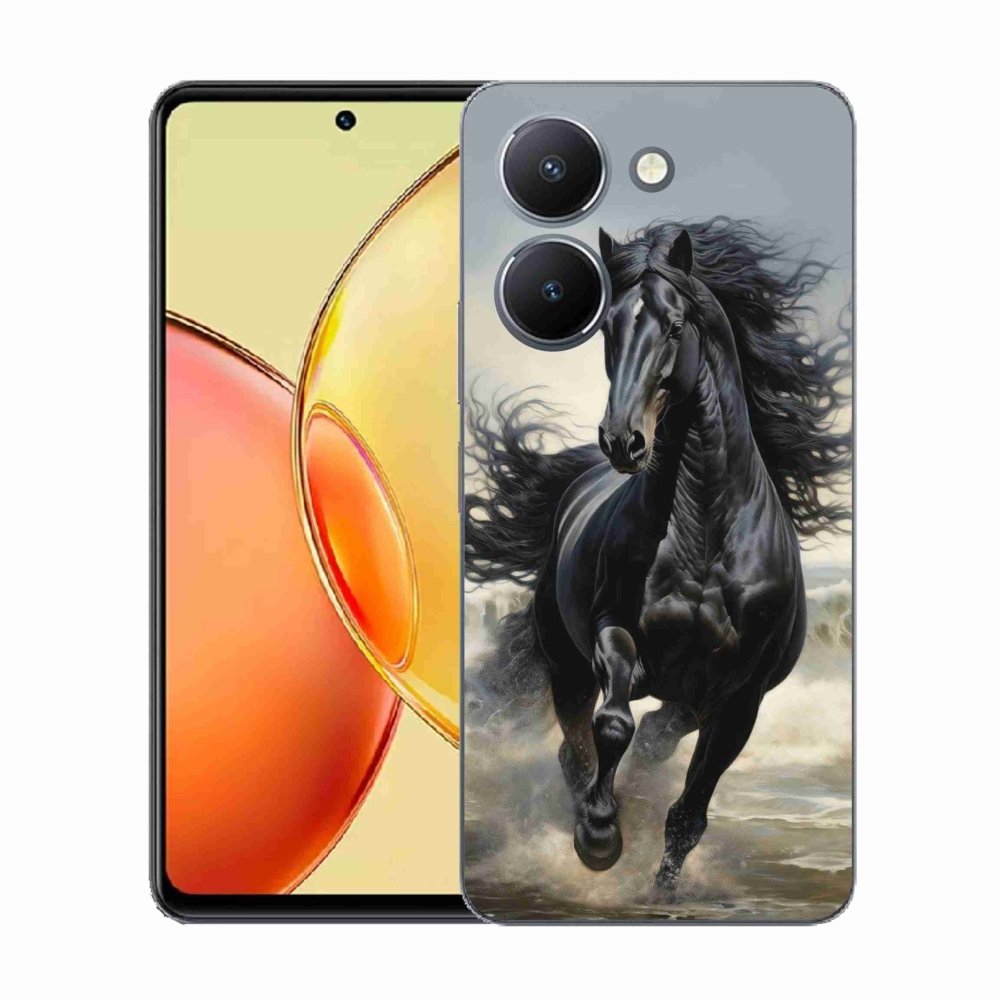 Gél borítás mmCase a Vivo Y36-hoz - fekete futó ló