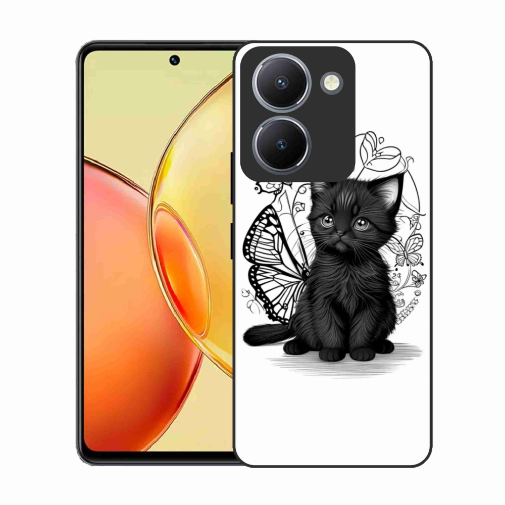 Gél borítás mmCase a Vivo Y36-hoz - fekete cica