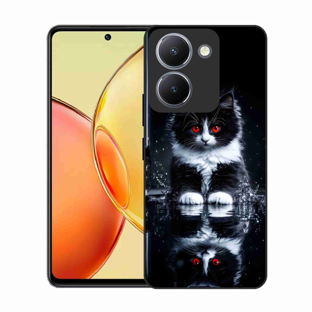 Gél borítás mmCase a Vivo Y36-hoz - fekete-fehér cica