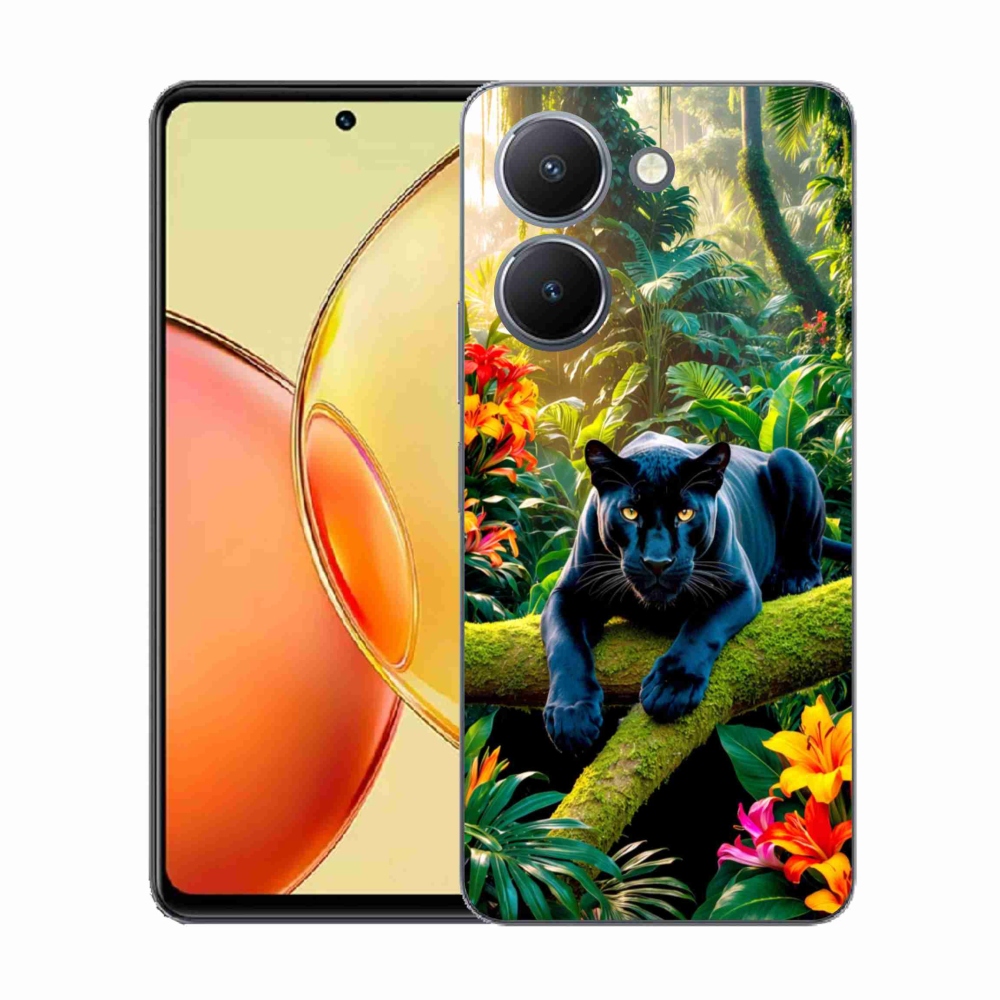 Gél borítás mmCase a Vivo Y36-hoz - fekete párduc a dzsungelben