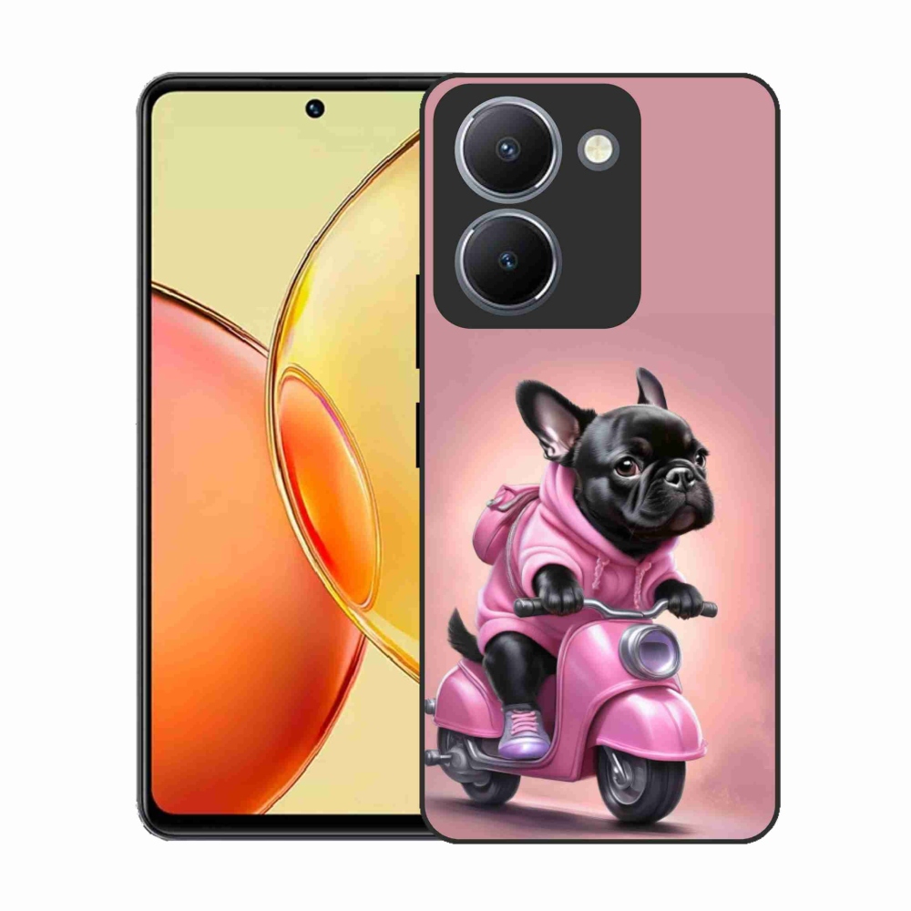 Gél borítás mmCase a Vivo Y36-hoz - Francia bulldog a robogón