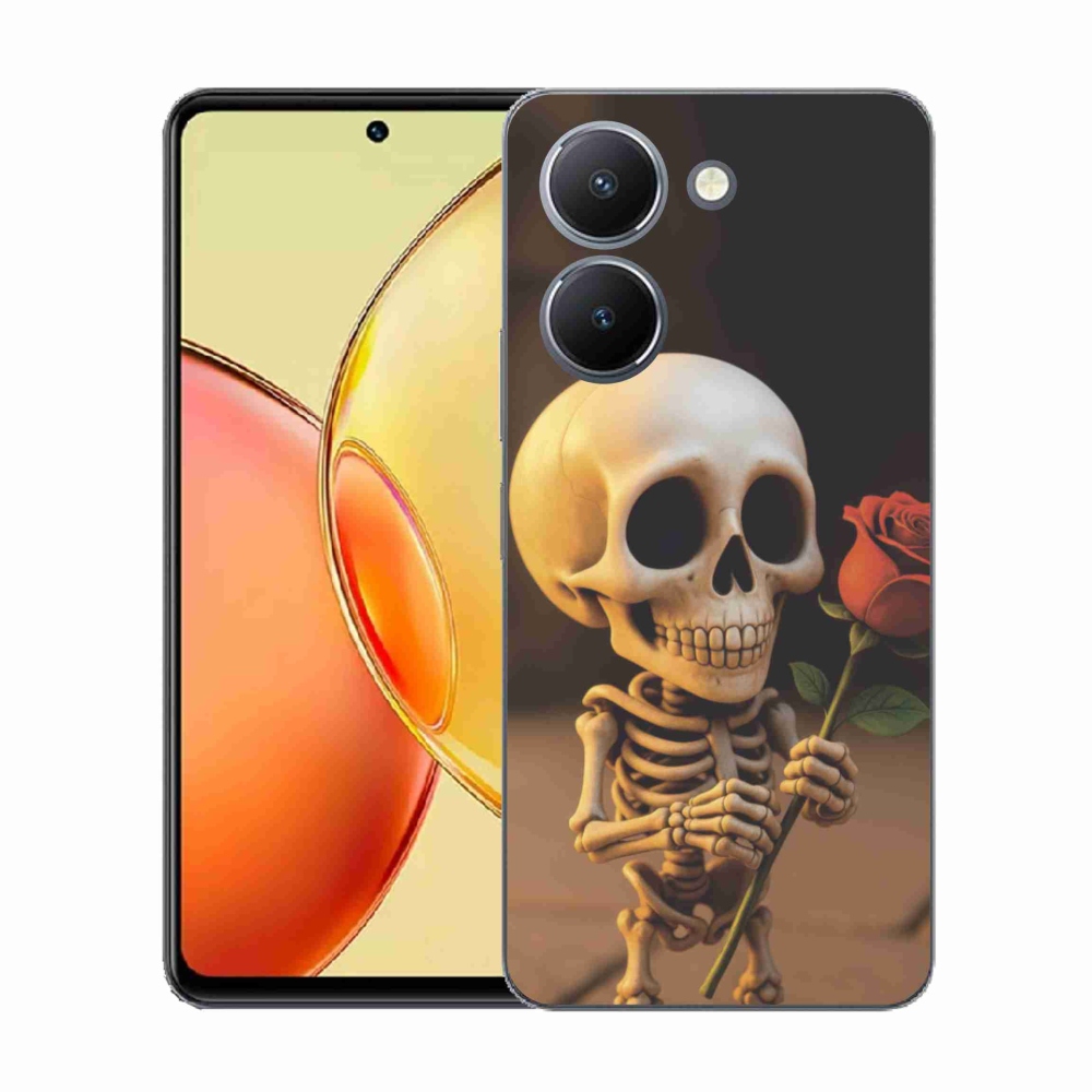Gél borítás mmCase a Vivo Y36-hoz - csontváz rózsával