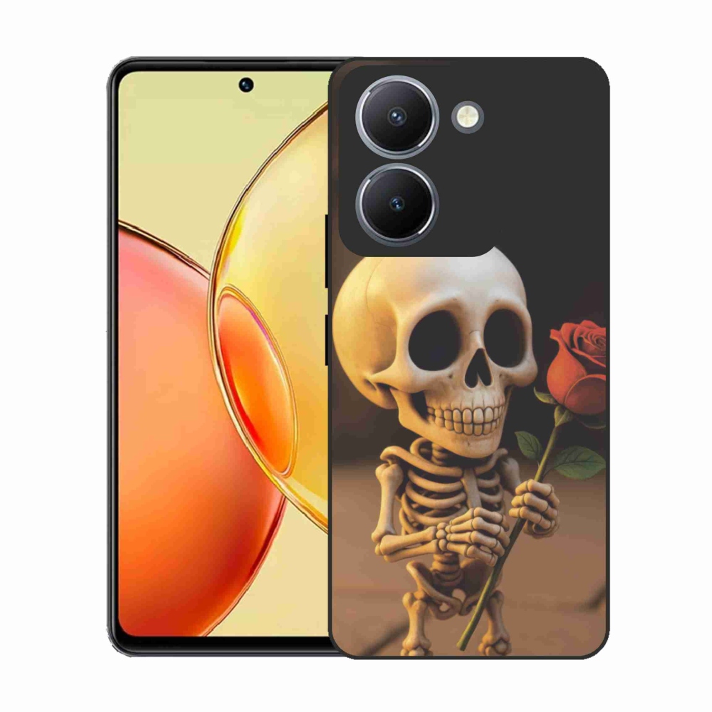 Gél borítás mmCase a Vivo Y36-hoz - csontváz rózsával