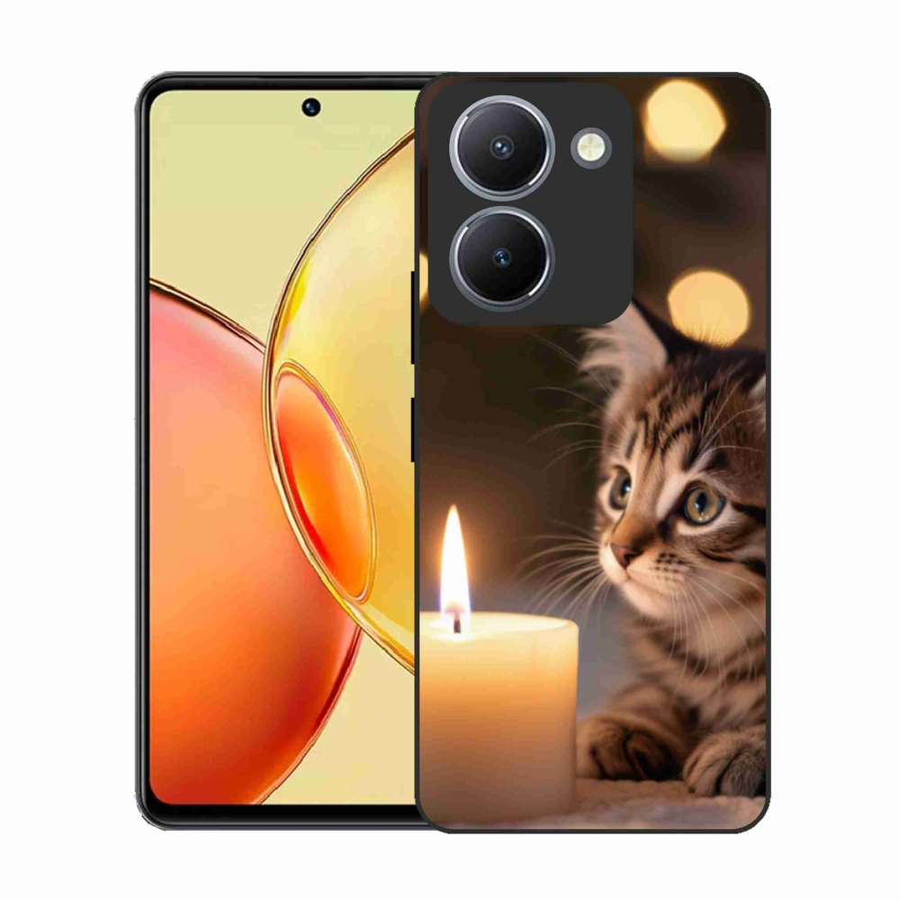 Gél borító mmCase a Vivo Y36-hoz - cica és gyertya