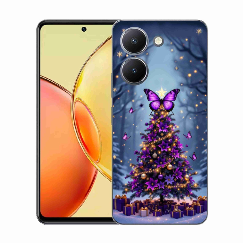 Gél borító mmCase a Vivo Y36-hoz - pillangó karácsonyfa