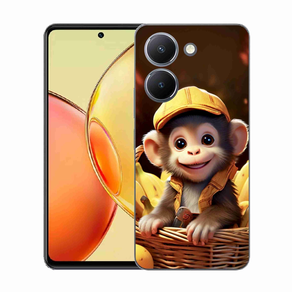 Zselés borítás mmCase a Vivo Y36-hoz - majom a kosárban