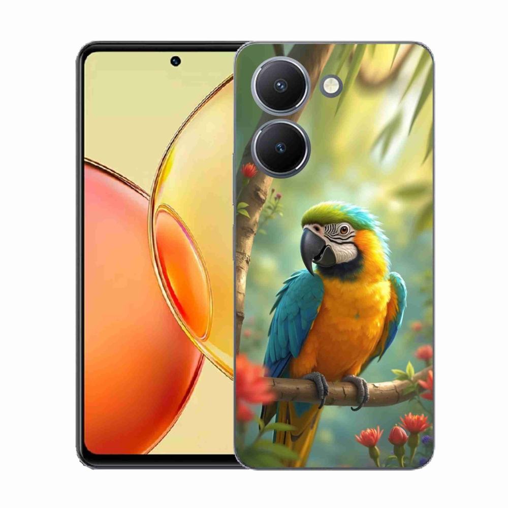 Zselés borítás mmCase a Vivo Y36-hoz - papagáj ara kék és sárga