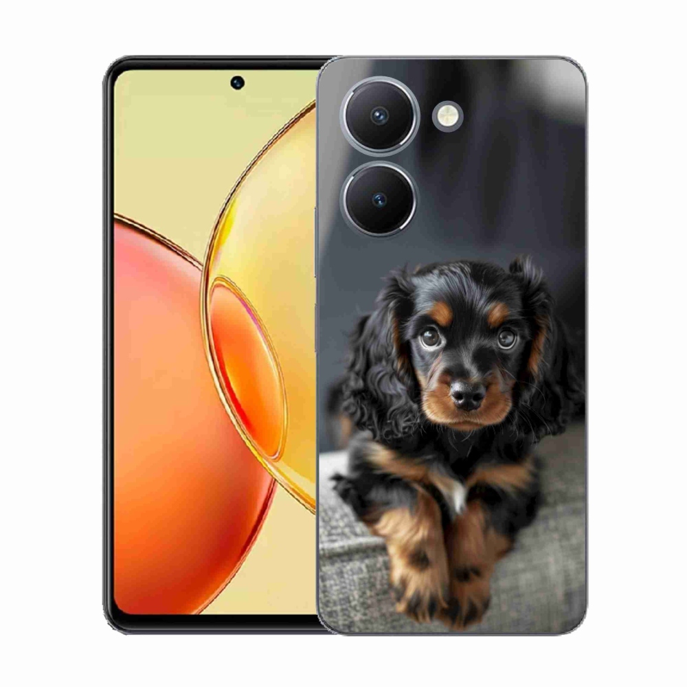 Gélburkolat mmCase a Vivo Y36-hoz - aranyos hosszúszőrű tacskó