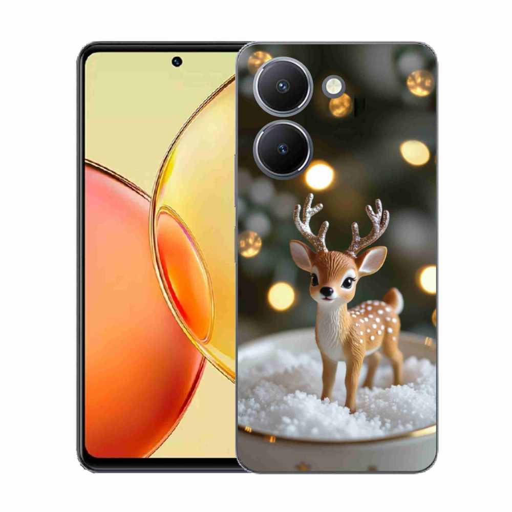 Gél borító mmCase a Vivo Y36-hoz - aranyos karácsonyi szarvasok