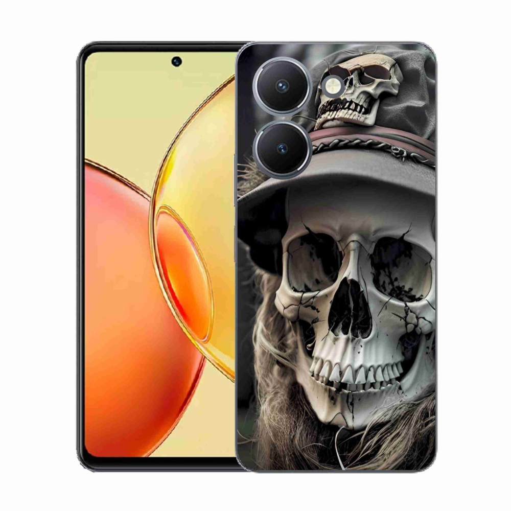 Zselés borító mmCase a Vivo Y36-hoz - sötét koponya