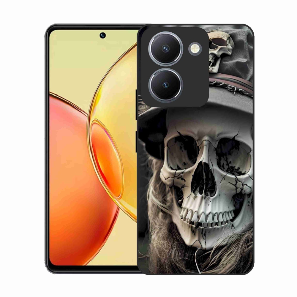 Zselés borító mmCase a Vivo Y36-hoz - sötét koponya