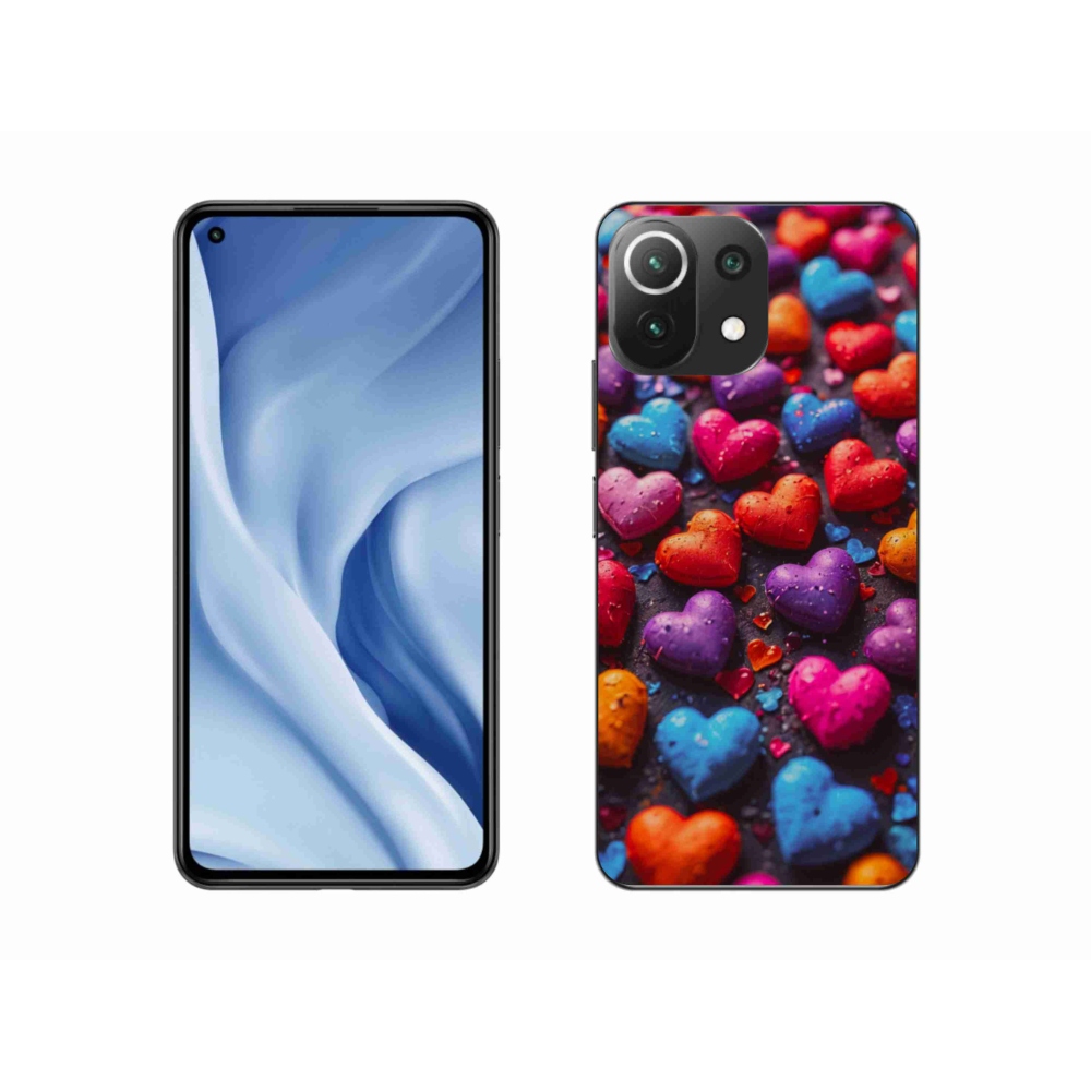 Gél borítás mmCase a Xiaomi 11 Lite 5G NE számára - színes szív