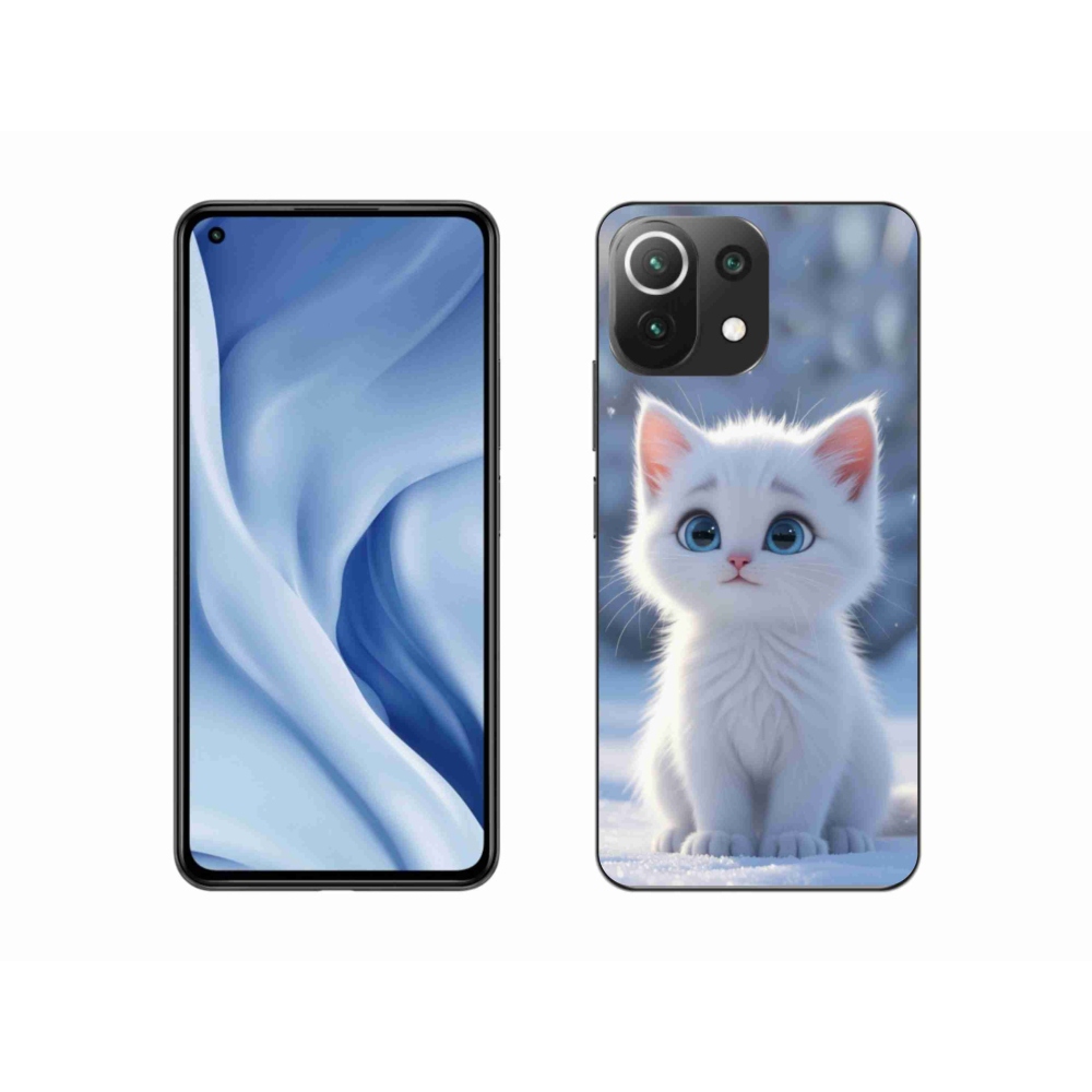 Gélburkolat mmCase a Xiaomi 11 Lite 5G NE számára - fehér cica 3