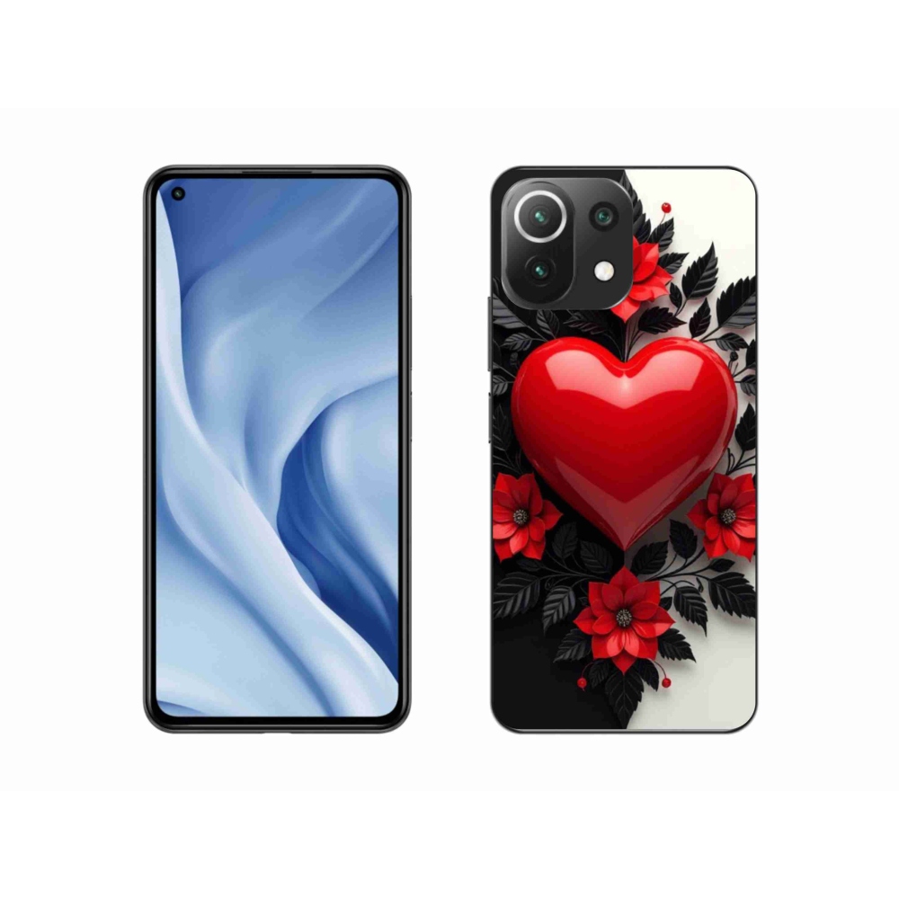 Gél borítás mmCase a Xiaomi 11 Lite 5G NE számára - piros szív