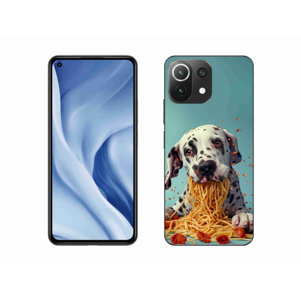 Gél borítás mmCase a Xiaomi 11 Lite 5G NE számára - Dalmát és spagetti