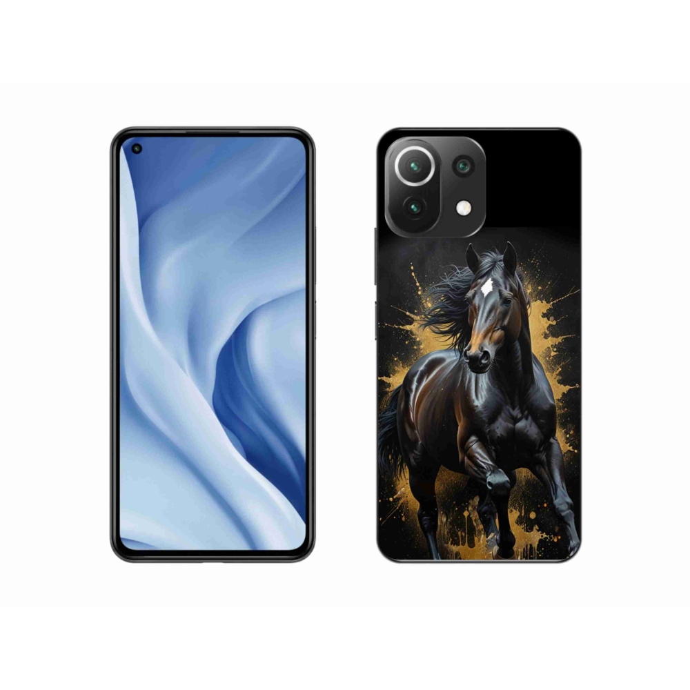 Gél borítás mmCase a Xiaomi 11 Lite 5G NE számára - elegáns fekete ménes