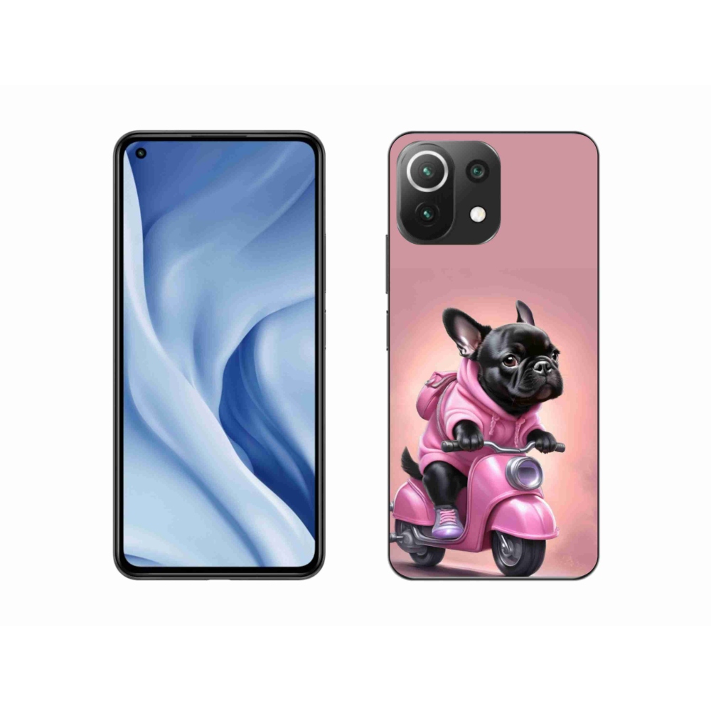 Gélburkolat mmCase a Xiaomi 11 Lite 5G NE számára - Francia bulldog egy robogón