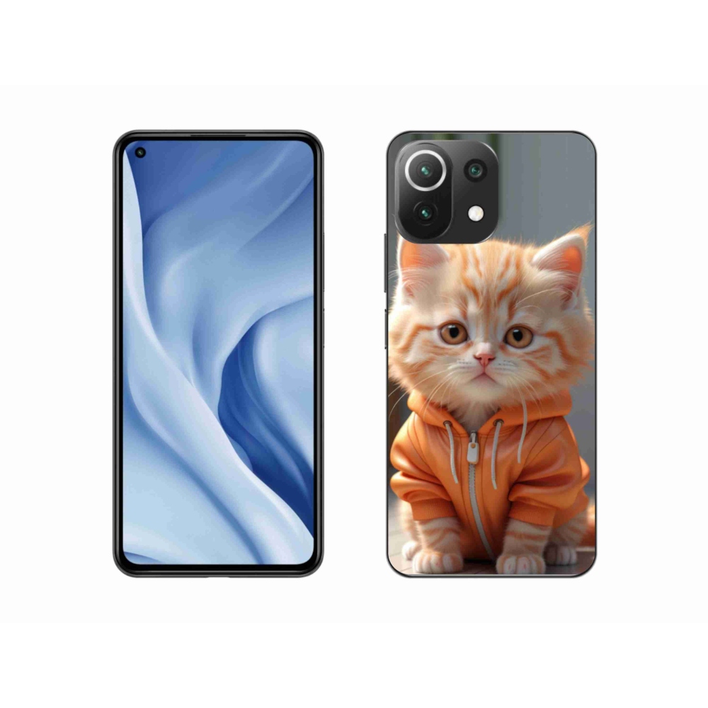 Gél borítás mmCase a Xiaomi 11 Lite 5G NE számára - cica egy melegítőben