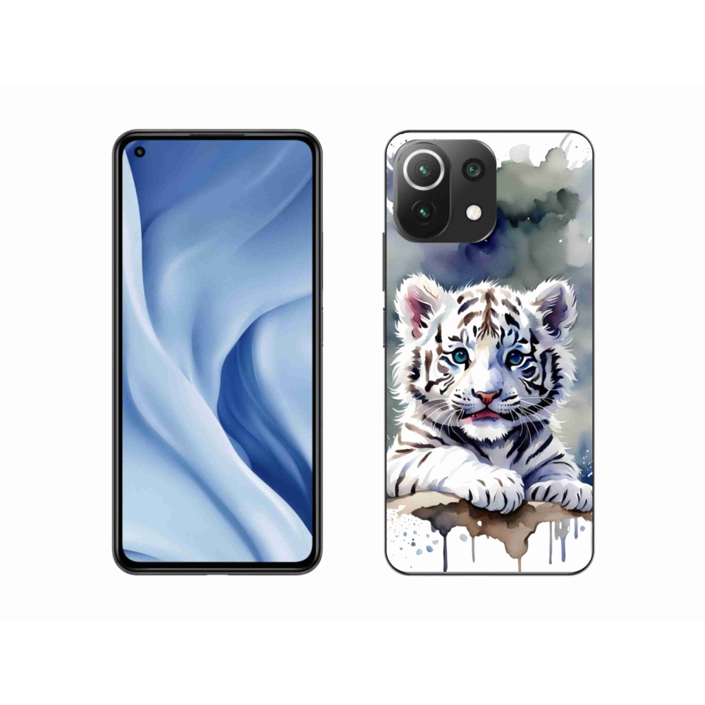 Gél borítás mmCase a Xiaomi 11 Lite 5G NE számára - fehér tigriskölyök
